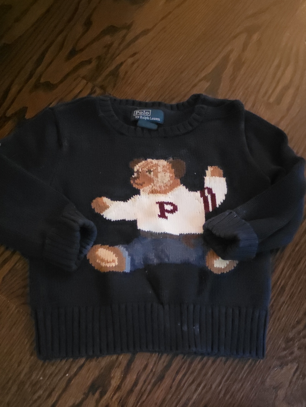 Polo by Ralph Lauren Navy Bear Sweater with White & Brown